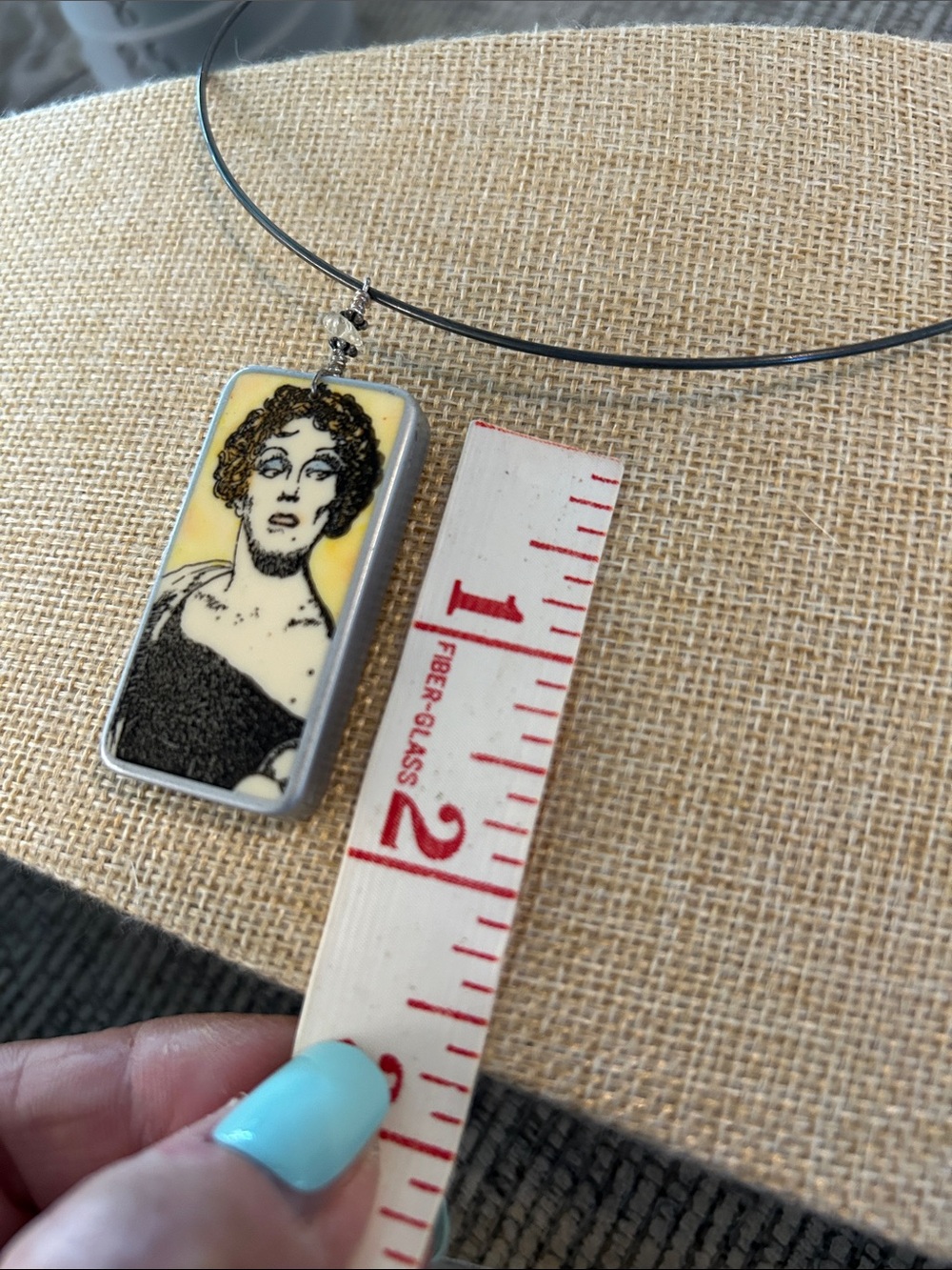 Domino choker necklace NEW Tim curry Rocky horror picture show art, pips on back - Picture 9 of 9